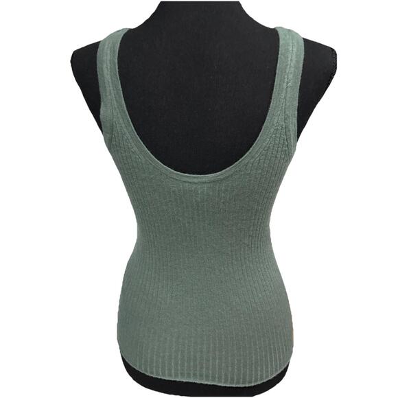 J.CREW NWOT Women’s Featherweight Cashmere Ribbed Tank Top in Topiary-Size XS - Picture 9 of 11